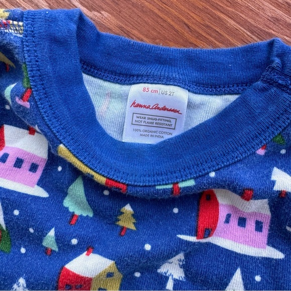 Hanna Andersson holiday long john pajama set Christmas house pajamas 2T toddler - Picture 5 of 5